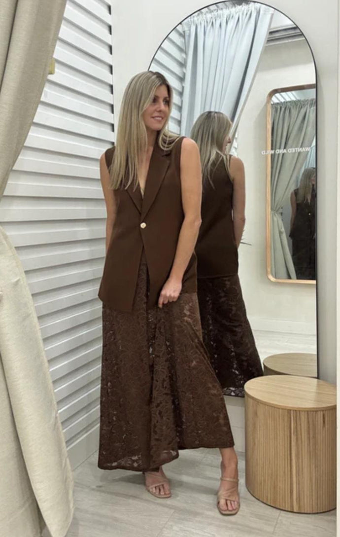 BY Frankie Brown Blazer and Skirt Set