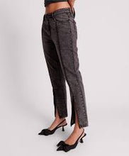 Load image into Gallery viewer, OT FADED BLACK TRUCKERS MID WAIST STRAIGHT LEG JEAN

