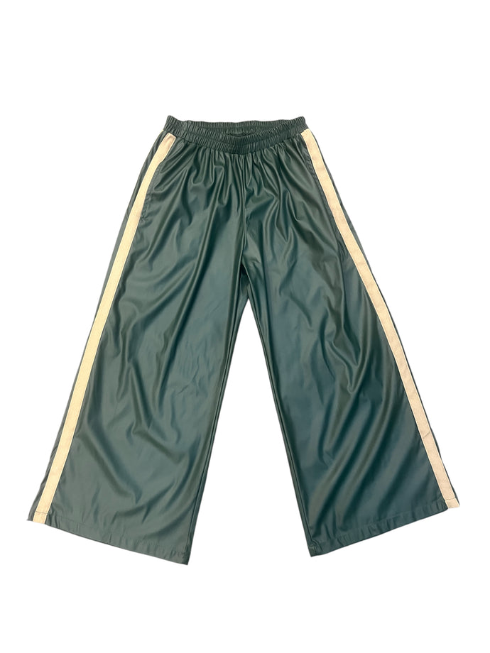 Pleather Side Stripe Track Pants