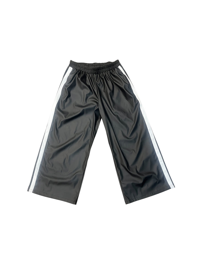 Pleather Side Stripe Track Pants