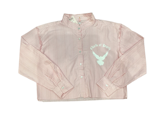 Coa Pink Stripe Crop Shirt