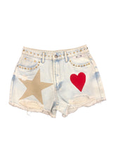 Load image into Gallery viewer, COA Heart Star Denim Short
