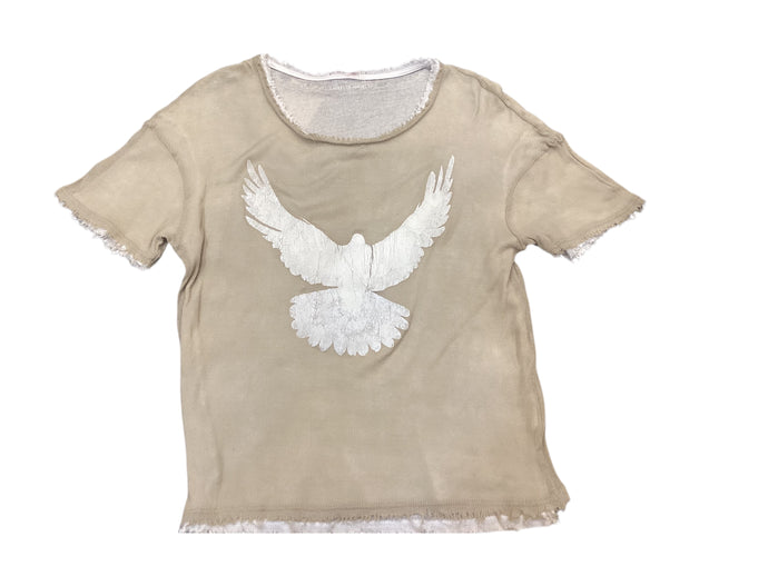 Coa Double Layer Ripped Dove Tee
