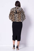 Load image into Gallery viewer, OT FAUX LEOPARD SPLIT HOOD JACKET
