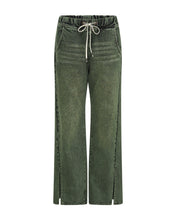 Load image into Gallery viewer, OT BLACK KHAKI ROADHOUSE WIDE LEG DRAWSTRING JEANS
