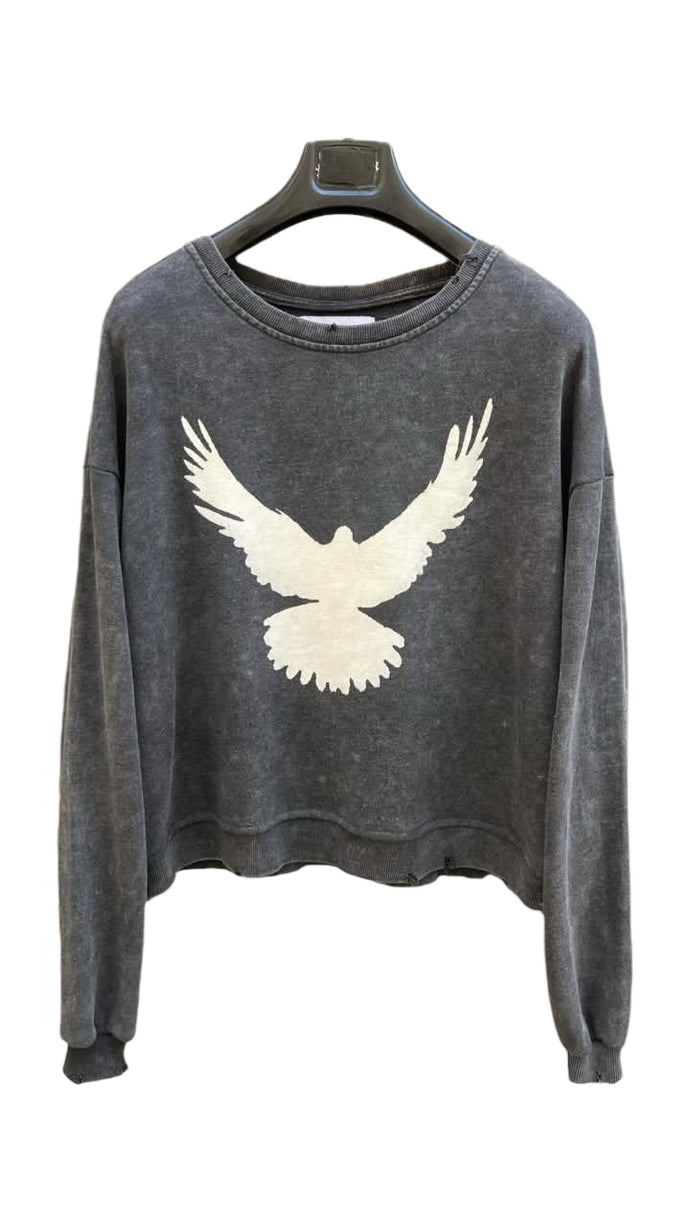 Coa Washed Gray Dove Sweater
