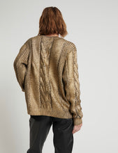 Load image into Gallery viewer, OT FOIL CABLE SPINE SWEATER

